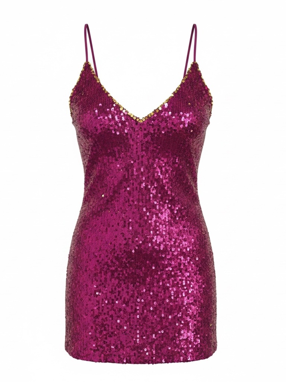 Free People Magenta Sequin Slip Dress - Women's Sparkling Party Dress